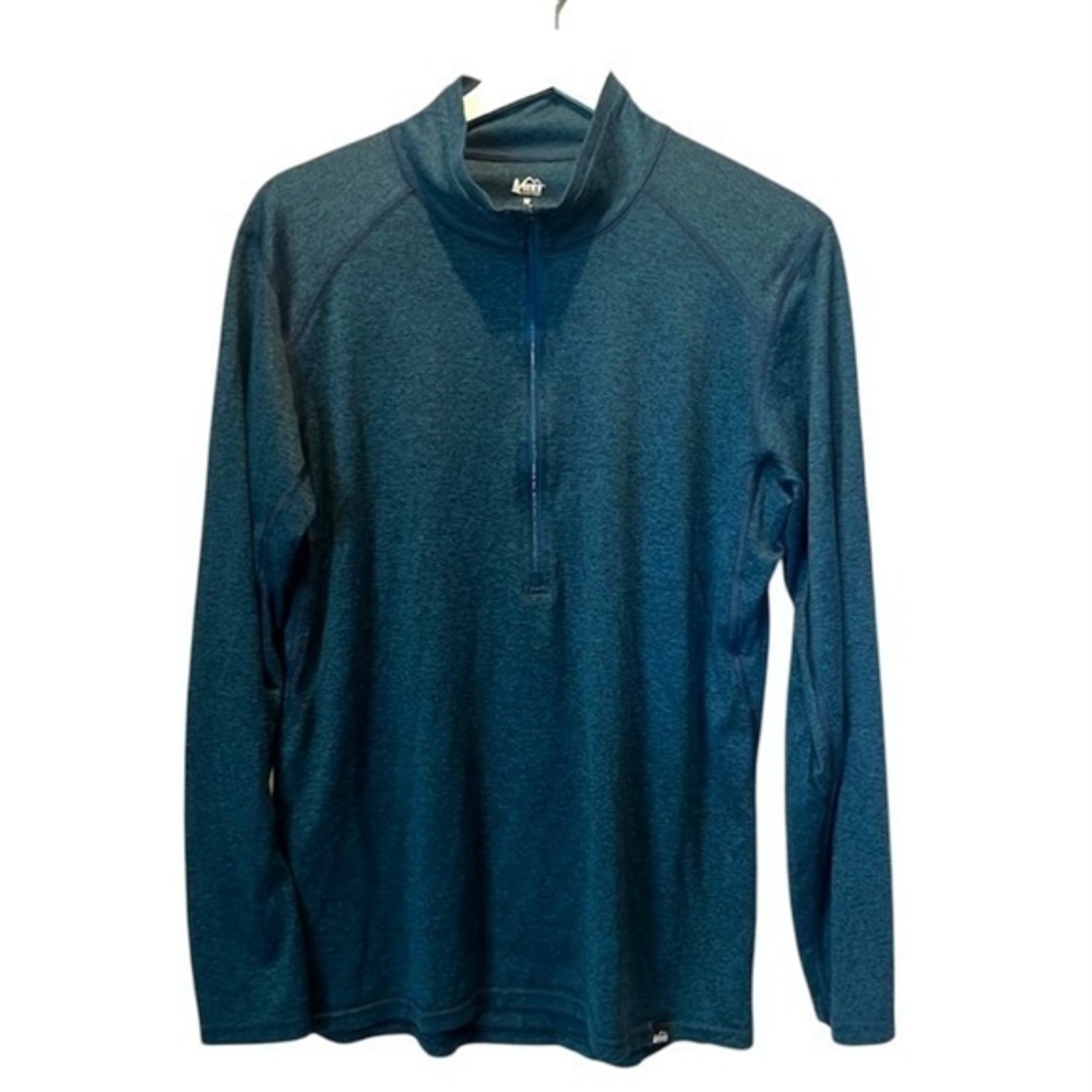 REI Men’s Half Zip Heathered Green Tech Shirt Size Medium